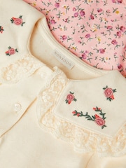 Monsoon Pink Baby Rosie Top & Floral Leggings Set - Image 3 of 3