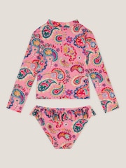 Monsoon Pink Paisley Print UPF50+ Long Sleeve Swim Set - Image 2 of 3