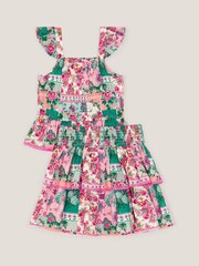 Monsoon Green Floral Patchwork Top & Skirt Set - Image 2 of 3