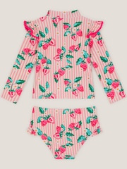 Monsoon Pink Baby Strawberry Print UPF50+ Swim Set - Image 2 of 3