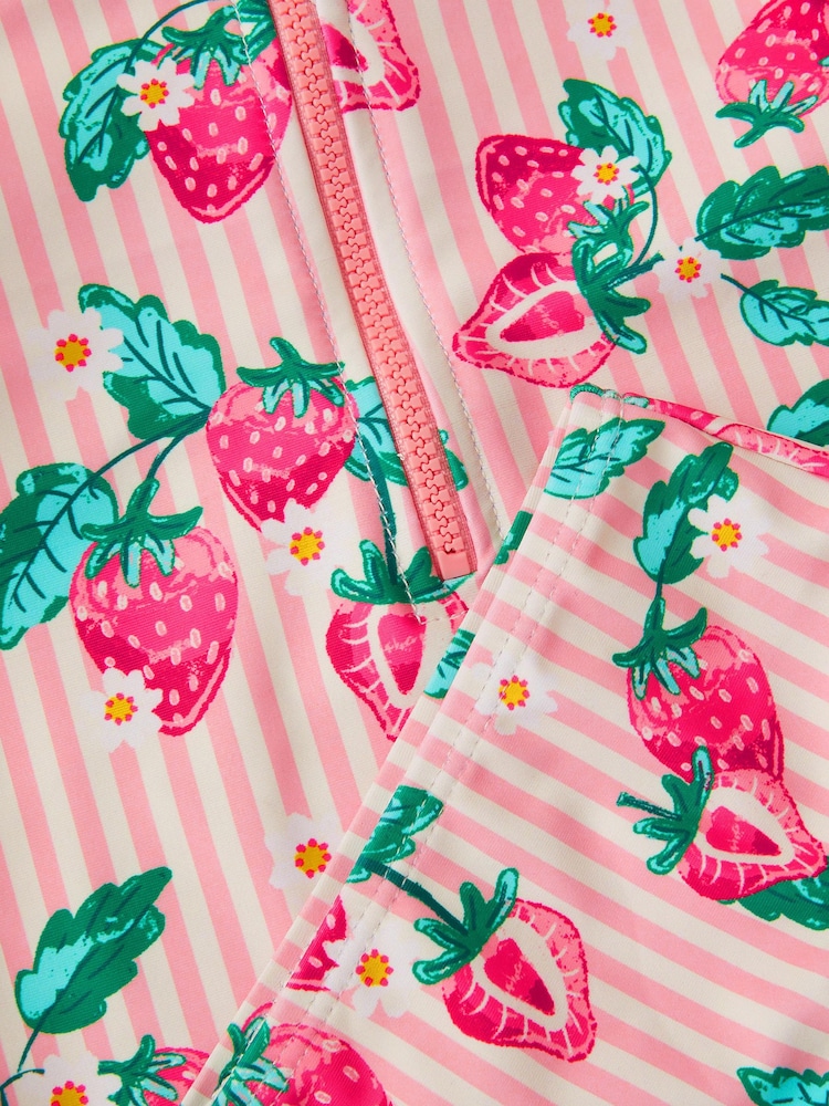 Monsoon Pink Baby Strawberry Print UPF50+ Swim Set - Image 3 of 3