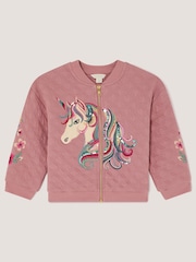 Monsoon Embellished Unicorn Quilted Bomber Jacket - Imagen 2 de 5