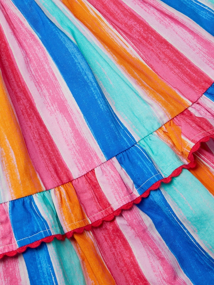 Monsoon Rainbow Stripe Tiered Dress - Imaginea 4 din 4 Monsoon Rainbow Stripe Tiered Dress - Imaginea 4 din 4