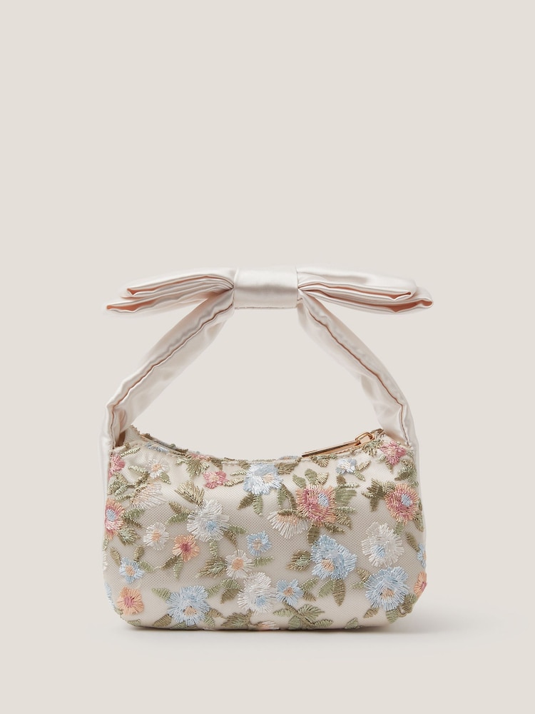 Monsoon Floral Embroidered Bow Strap Bag - صورة 1 من 4