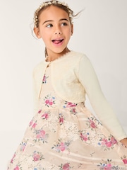 Monsoon White Sequin Flower Embellished Cardigan - Image 1 of 4