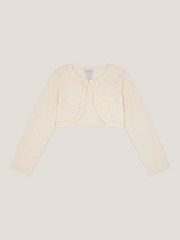 Monsoon White Sequin Flower Embellished Cardigan - Image 2 of 4