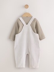 Neutral Plain Cord Dungaree and Bodysuit Baby Set (0mths-2yrs) - Image 3 of 6