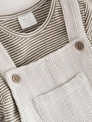 Neutral Plain Cord Dungaree and Bodysuit Baby Set (0mths-2yrs) - Image 6 of 6