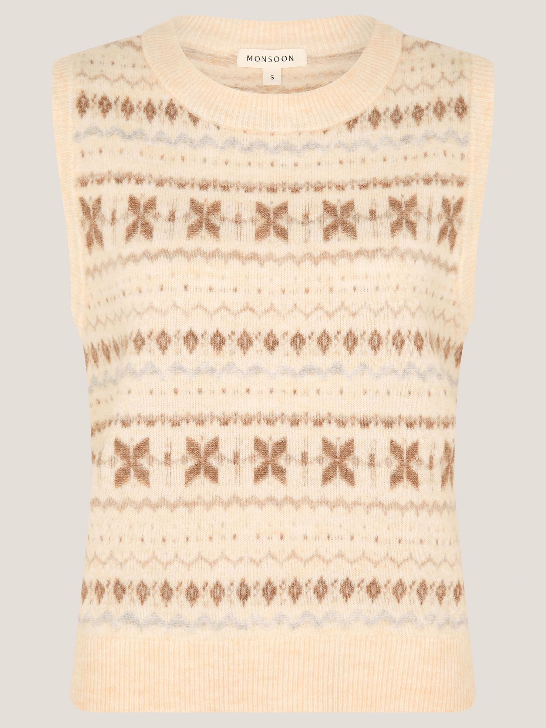 Buy Monsoon Natural Febe Fair Isle Knitted Vest from Next Australia