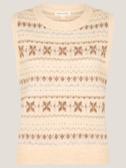 Monsoon Natural Febe Fair Isle Knitted Vest - Image 5 of 5