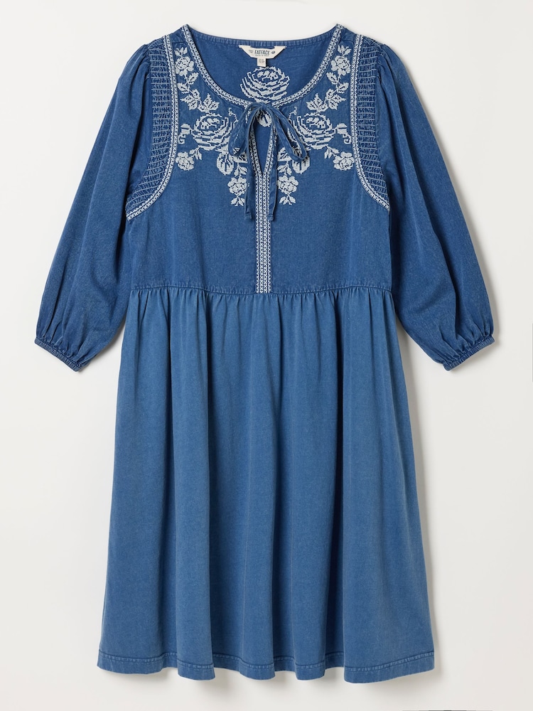 FatFace Cassie Blue Detail Dress - Image 7 of 7 FatFace Cassie Blue Detail Dress - Image 7 of 7