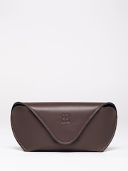 Lakeland Leather Brown Flapover Leather Glasses Case - Image 1 of 4