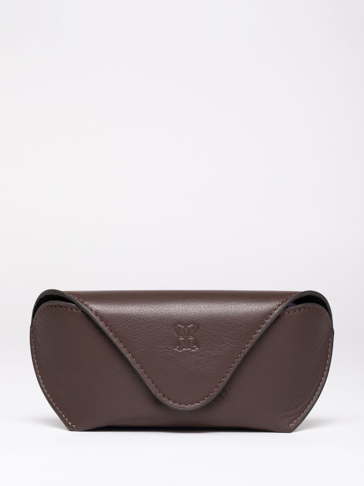 Lakeland Leather Brown Flapover Leather Glasses Case - Image 1 of 4 Lakeland Leather Brown Flapover Leather Glasses Case - Image 1 of 4