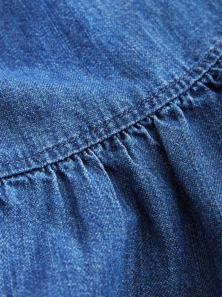 Mid Blue Frill Flippy Denim Mini Skirt - Image 10 of 10
