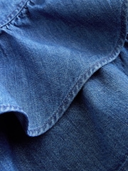 Mid Blue Frill Flippy Denim Mini Skirt - Image 8 of 10