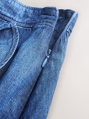 Mid Blue Frill Flippy Denim Mini Skirt - Image 9 of 10