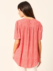 FatFace Lyndy Red Coral Texture Petite Blouse - Image 2 of 6