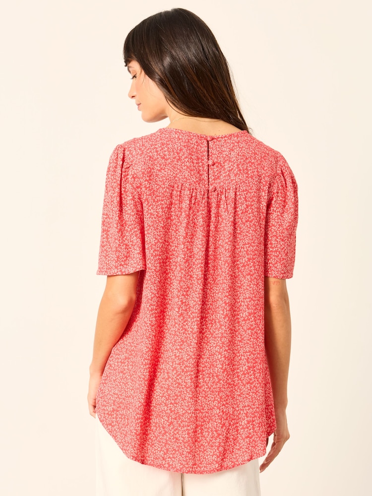 FatFace Lyndy Red Coral Texture Petite Blouse - Image 2 of 6