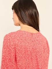 FatFace Lyndy Red Coral Texture Petite Blouse - Image 4 of 6