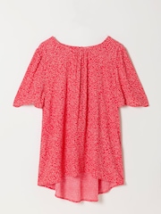 FatFace Lyndy Red Coral Texture Petite Blouse - Image 6 of 6