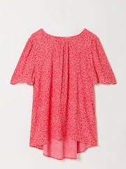 FatFace Lyndy Red Coral Texture Blouse - Image 6 of 6