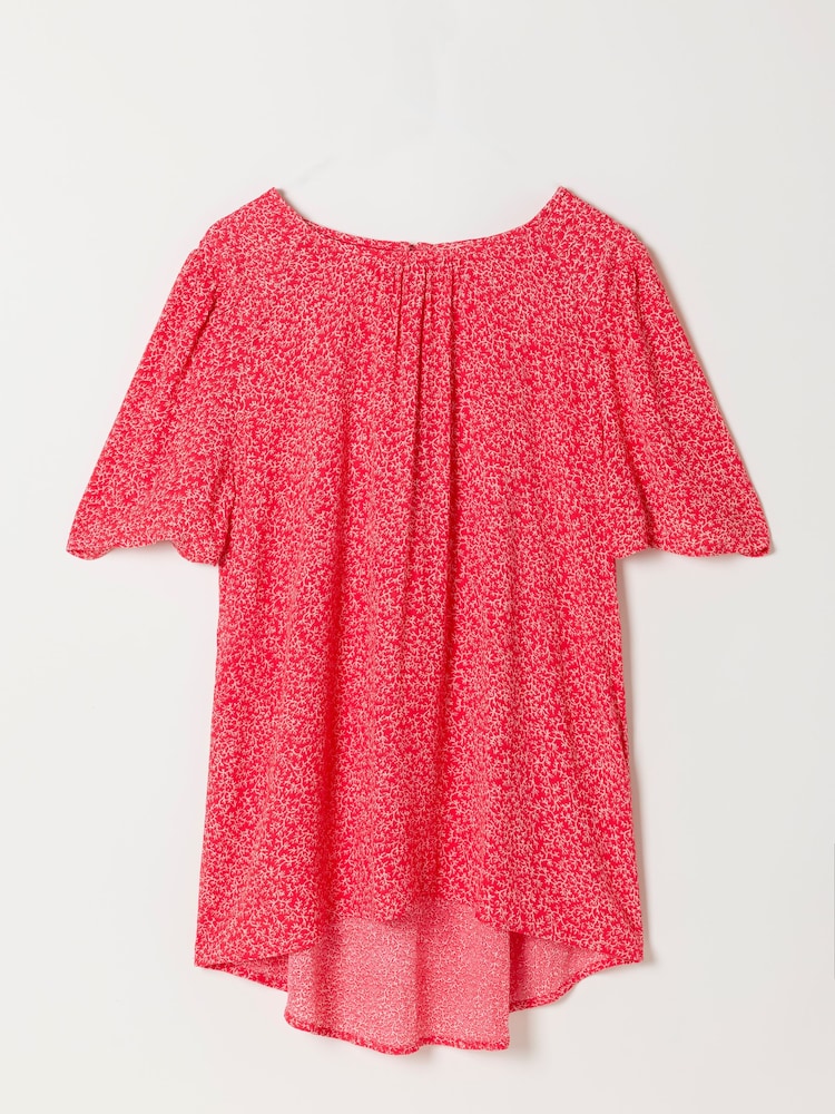 FatFace Lyndy Red Coral Texture Blouse - Image 6 of 6