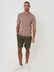 Коричневый - трикотажная рубашка поло с воротником Threadbare Trophy - Изображение 3 4