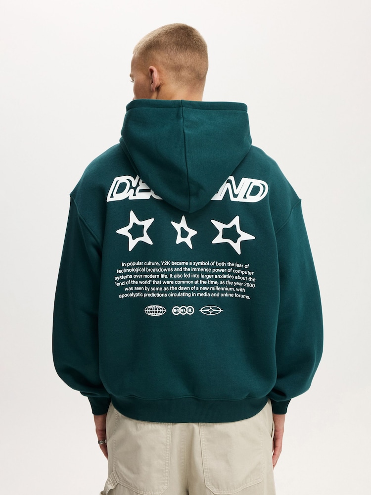 Cotton On Green Box Fit Graphic Hoodie - Image 2 of 4 Cotton On Green Box Fit Graphic Hoodie - Image 2 of 4