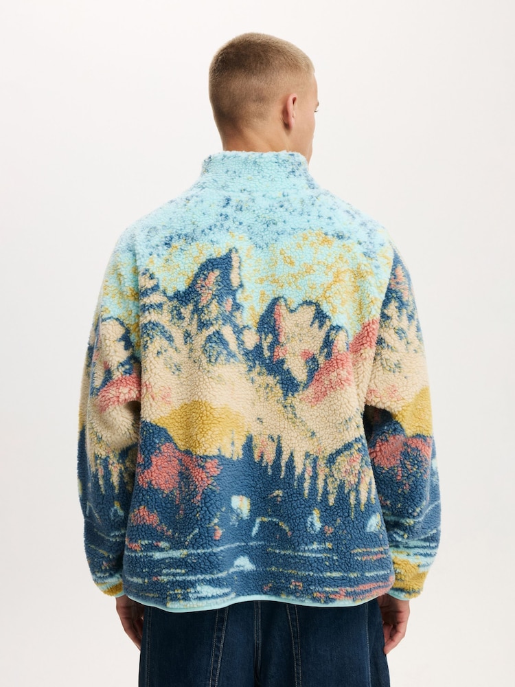 Cotton On Blue Quarter Zip Teddy Fleece - Image 2 of 4 Cotton On Blue Quarter Zip Teddy Fleece - Image 2 of 4