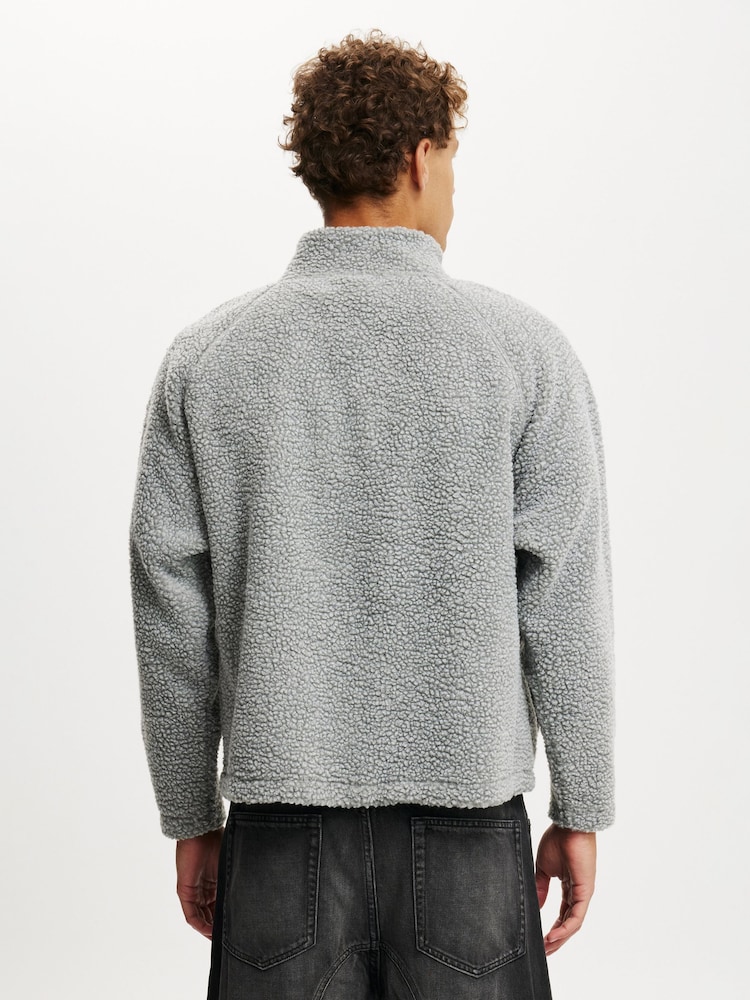 Cotton On Grey Teddy 1/2 Zip Fleece - Image 2 of 4 Cotton On Grey Teddy 1/2 Zip Fleece - Image 2 of 4