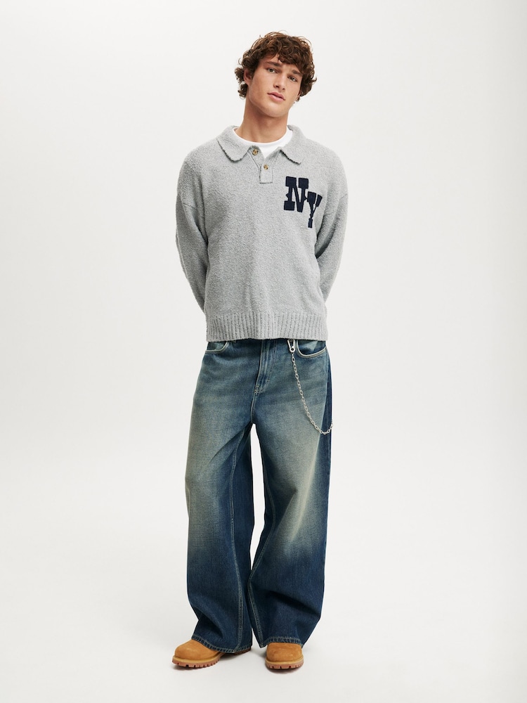 Cotton On Grey Boxy Rugby Polo Shirt - Image 4 of 4 Cotton On Grey Boxy Rugby Polo Shirt - Image 4 of 4