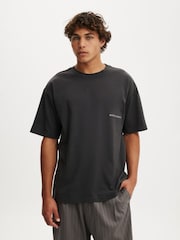 黑色 - Cotton On Box Fit Text T-Shirt - 4的图像1｝