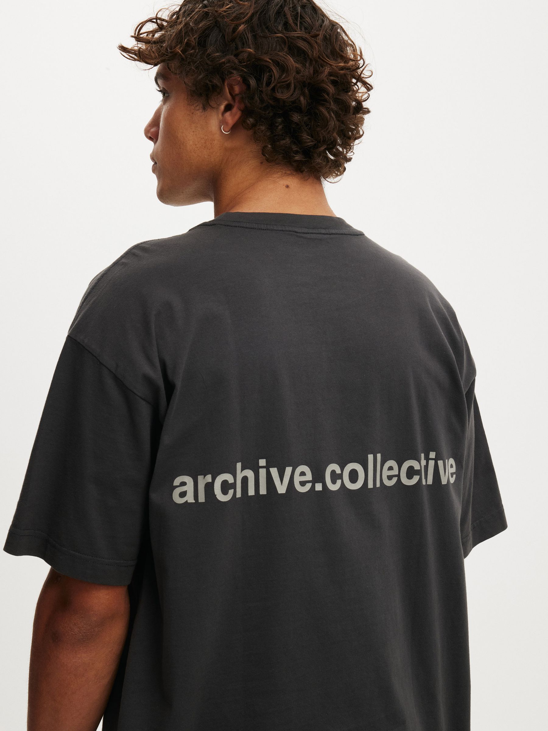 Buy Cotton On Black Box Fit Text T-Shirt from Next Germany
