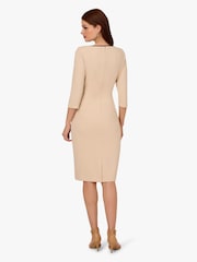 Adrianna Papell Natural Tipped Crepe Tie Dress - Image 3 of 6