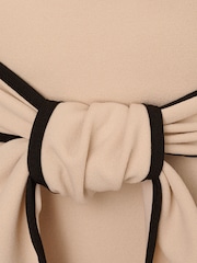 Adrianna Papell Natural Tipped Crepe Tie Dress - Image 6 of 6