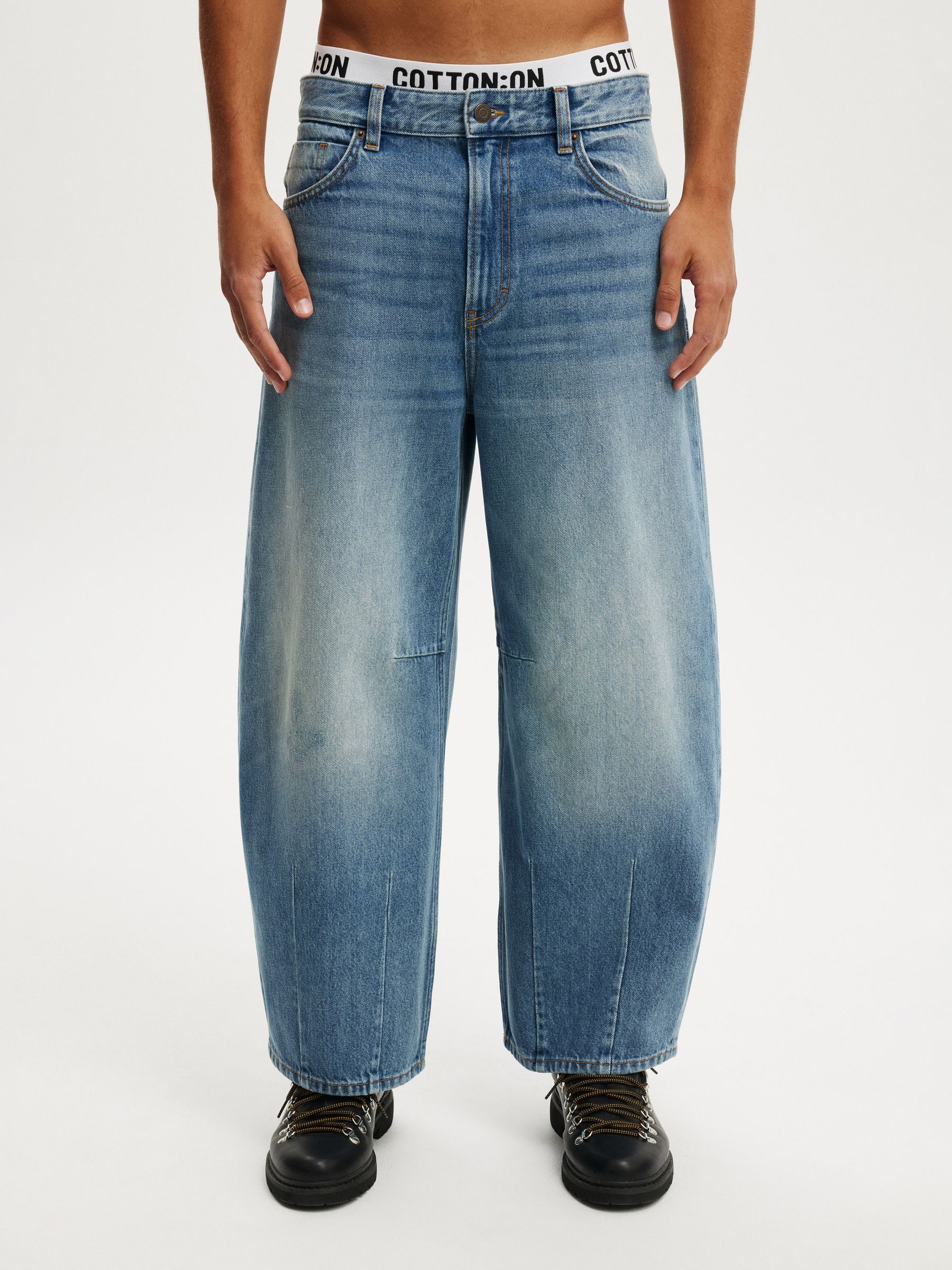 Cumpără Albastru - Cotton On Baggy Balloon Jeans from Next Romania
