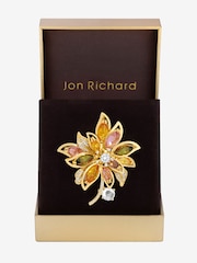 Jon Richard Gold Tone Multi Coloured Floral Brooch Gift Box - Image 1 of 2
