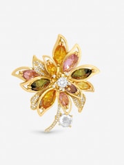 Jon Richard Gold Tone Multi Coloured Floral Brooch Gift Box - Image 2 of 2