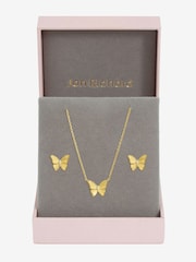 Jon Richard Gold Tone Diamond Cut Butterfly Set Gift Box - Image 2 of 2