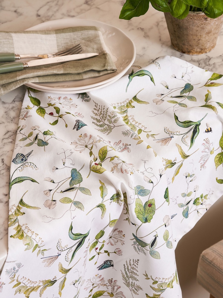 Sophie Allport OffWhite Wild Floral Tea Towel - Image 1 of 3 Sophie Allport OffWhite Wild Floral Tea Towel - Image 1 of 3