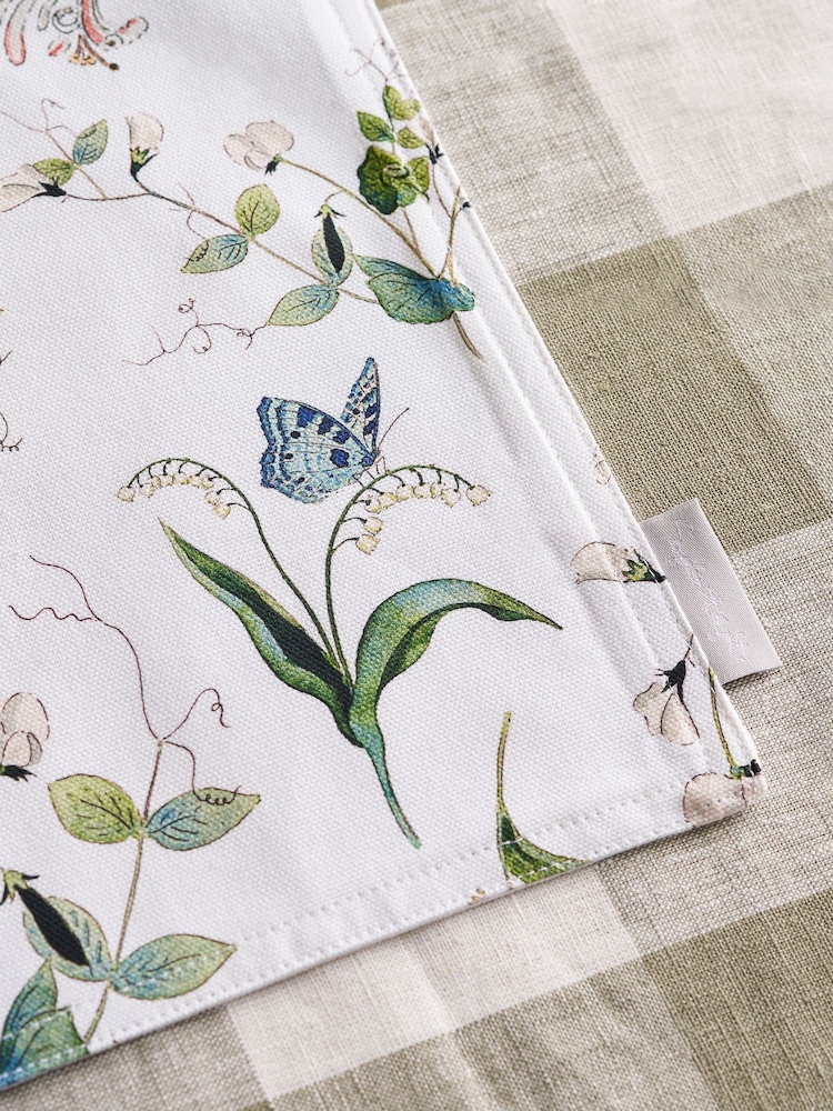Sophie Allport Set of 2 Off White Wild Floral Washable Placemats - Image 2 of 3
