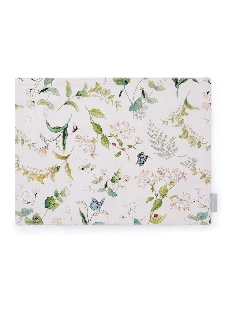 Sophie Allport Set of 2 Off White Wild Floral Washable Placemats - Image 3 of 3
