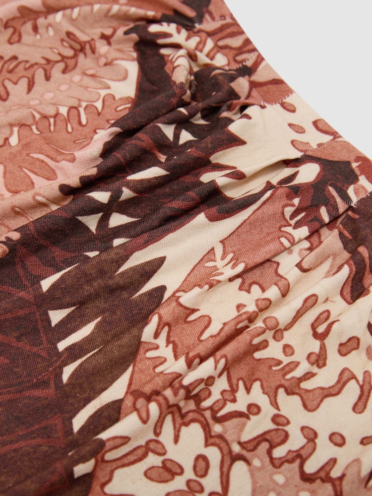 Reiss Pink Lola Jersey Floral-Print Ruched Midi Dress - Image 6 of 6 Reiss Pink Lola Jersey Floral-Print Ruched Midi Dress - Image 6 of 6