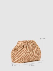 Reiss Georgia Raffia-Effect Zebra Pouch Clutch Bag - Bild 6 von 6