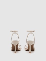 Reiss White Annabelle Leather Link Strap Stiletto Sandals - Image 4 of 6