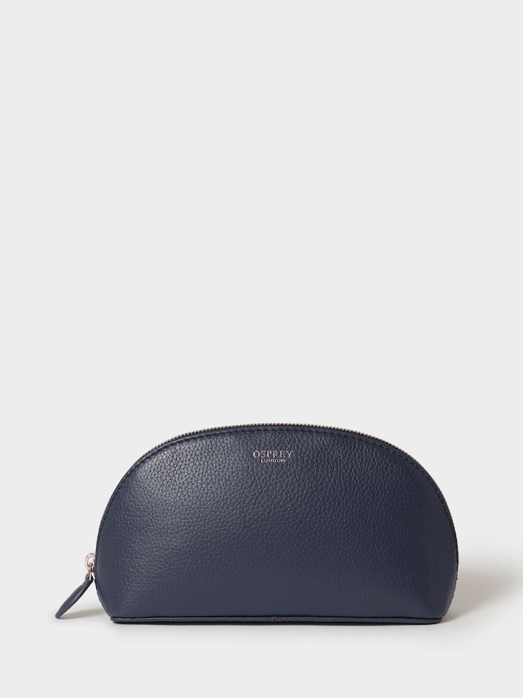 Osprey London Blue The Tilly Leather Make Up Bag - Image 1 of 3 Osprey London Blue The Tilly Leather Make Up Bag - Image 1 of 3