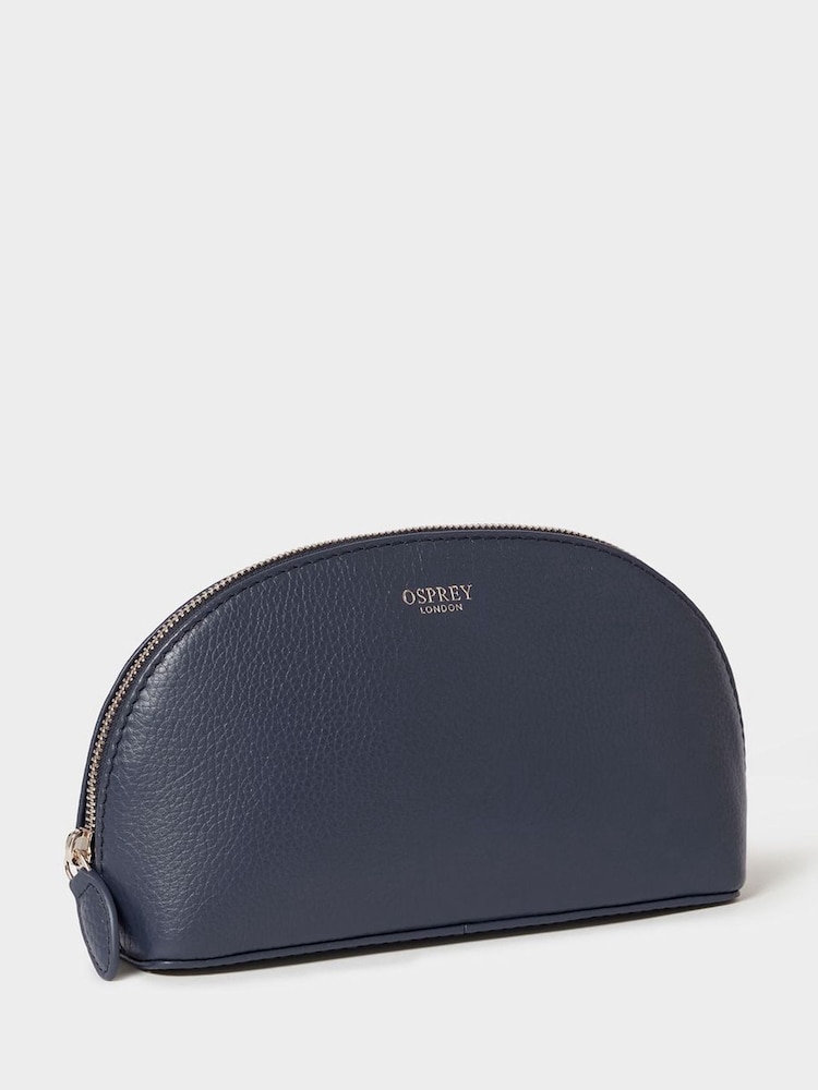 Osprey London Blue The Tilly Leather Make Up Bag - Image 2 of 3 Osprey London Blue The Tilly Leather Make Up Bag - Image 2 of 3