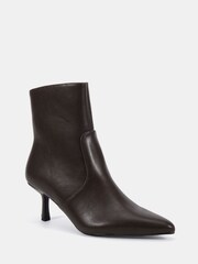 Novo Brown Standard Fit KYLIE Mid Stiletto Heel Point Ankle Boots - Image 2 of 5