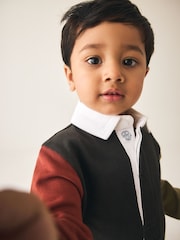 Black Long Sleeve Rugby Polo Shirt (3mths-7yrs) - Image 4 of 6