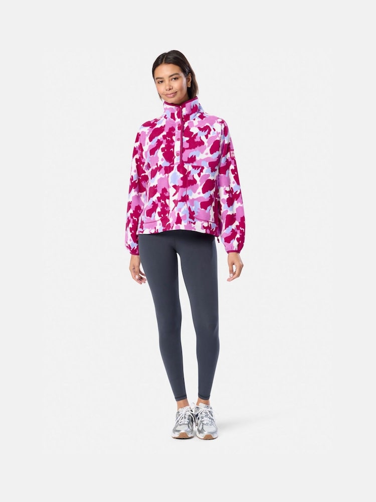 Gym + Coffee Dark Pink Snap Polar Fleece - Image 1 of 6 Gym + Coffee Dark Pink Snap Polar Fleece - Image 1 of 6